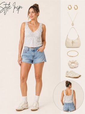 NWT Sincerely Jules Intimates Ruched Crop Tank Heather Oatmeal Small
